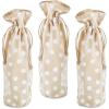 Hallmark 19″ Large Canvas Bag with Yellow Drawstring (Ivory and Blue) for Birthdays, Baby Showers, Father’s Day(White Dots)