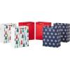 Hallmark 9″ Christmas Gift Bags (6 Medium Bags, 3 Designs: Red Polka Dot, Colorful Trees, Navy Snowflake) for Holiday Partes, Winter Weddings, Birthdays