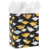 Gold and White Mortarboards on Black