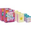 Hallmark Assorted Birthday Gift Bags (8 Bags: 3 Small 6″, 3 Medium 9″, 2 Large 13″) Smiling Sun, Balloons, Cute Flowers and Plants(Smiling Sun  Balloons  Flowers)