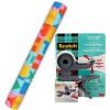 Hallmark Birthday Wrapping Paper and Scotch Clip and Twist Desktop Tape Dispenser – 1 Mini Gift Wrap Roll with 1 Roll of Scotch Magic Tape – Rainbow Block Letters(Wrapping Paper & Scotch Tape)