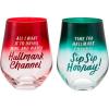 Hallmark Channel Christmas Coffee Mug (“This is My Hallmark Channel Watching Mug”) 17 oz., Red Truck, Mint Green Handle, Christmas Gifts(Wine Glasses)