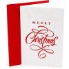 Hallmark Christmas Card (Thinking of You Snowflakes)(Red Script Merry Christmas)