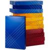 Hallmark Designed Shirt Boxes with Lids (8 Boxes: 2 Each of Orange and Blue Stripes, Plaid, Dots, Happy Birthday) for Birthdays, Father’s Day, Graduations(Blue  Yellow  Red)