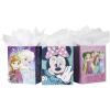 Hallmark Disney Princess Gift Bags (1 Large, 1 Extra Large) Ariel, Tiana, Rapunzel, Moana, Snow White, Belle(Frozen  Minnie Mouse  Dare to Believe)