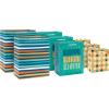 Teal Stripes  Dots  Happy Birthday