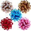 Hallmark Gift Bow Assortment (30, 2 Sizes) Red, White, Pink, Blue, Yellow, Silver, Gold for Christmas, Hanukkah, Birthdays, Weddings, Baby Showers(Kraft Gold  White  Blue  Red  Pink)
