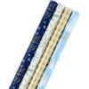 Peace and Joy  Deer  Pinecones  Snowflakes  Blue  Gold