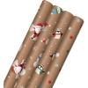 Hallmark Kraft Christmas Wrapping Paper for Kids with Cut Lines on Reverse (4 Rolls: 88 sq. ft. ttl) Penguins, Santa, Snowmen, Polka Dots(Penguins  Santa  Snowmen  Polka Dots)