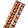Hallmark Kraft Christmas Wrapping Paper for Kids with Cut Lines on Reverse (4 Rolls: 88 sq. ft. ttl) Penguins, Santa, Snowmen, Polka Dots(Red Trucks  Snowflakes  Red Stripes  Merry Christmas)