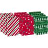 Hallmark Medium Christmas Gift Boxes with Lids (12 Shirt Boxes, 3 Designs: Lights, Trees, Red and Green Stripes) for Christmas, Holiday Parties, Hostess Gifts(1 Count (Pack of 12))