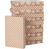 Hallmark Medium Christmas Gift Boxes with Lids (12 Shirt Boxes, White Snowflakes and Stripes on Kraft) for Holiday Parties, Winter Weddings, Bridal Showers(12 Count (Pack of 1))
