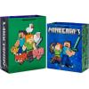 Hallmark Minecraft Gift Bag Bundle (2 Bags: 13″ Large Blue Bag, 15″ Extra Large Green) for Birthdays, Christmas, Valentine’s Day, Halloween, Kids Parties(Blue  Green  Alex  Steve  Pig  Sheep)
