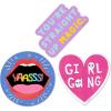 Hallmark Pack of 3 Stickers for Water Bottles, Planners, Notebooks, Wall (Girl Gang, Yaasss!, Magic Pride Decals for Teens or Adults)(Girl Gang  Yaasss!  Magic Pride Decals for Teens or Adults)