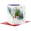 Hallmark Paper Wonder Pop Up Christmas Card (Holly and Pine Displayable Bouquet)(Woodland Scene Pop Up Card)