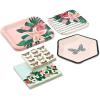 Hallmark Pink and Green Party Supplies (16 Dinner Plates, 8 Square Dessert Plates, 8 Hexagonal Dessert Plates, 16 Dinner Napkins, 16 Beverage Napkins) Butterflies, Pink Flowers, Stripes