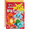 Hallmark Pokémon Birthday Card (Wild Pikachu)(Pikachu  Squirtle  Charmander  Bulbasaur)