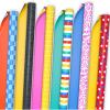 Hallmark Recycled Wrapping Paper with Cutlines on Reverse (3 Rolls: 60 Sq. Ft. Ttl) Red, Blue, Green, Gold Stripes, Candles, “Happy Birthday” for Kids and Adults(Red  Blue  Black  White  Yellow)
