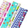 Hallmark Reversible Kids Birthday Wrapping Paper, Monsters and Unicorns (Pack of 3, 120 sq. ft. ttl.)(Monsters and Unicorns)