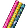 Hallmark Reversible Kids Birthday Wrapping Paper, Monsters and Unicorns (Pack of 3, 120 sq. ft. ttl.)(Rainbows  Dinosaurs  “Happy Birthday”)