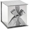 Hallmark Small Gift Box with Bow and Shredded Paper Fill (Red Signature 4 inch Gift Box with Glitter) for Birthdays, Graduations, Anniversaries, Christmas, Valentine’s Day, All Occasion(Silver Glitter)