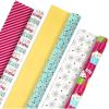 Hallmark Wrapping Paper Rolls for Birthday, Bridal Shower, Baby Shower, Gift Wrap Paper (Set of 6 Rolls: 180 sq. ft. ttl.) Butterflies, Gold Animal Print, Pink Flowers for All Occasions(Reversible Stripes  Dots  Cupcakes)