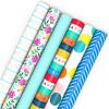 Hallmark Wrapping Paper Rolls for Graduation, Birthday, Wedding, Baby Shower – Flowers, Polka Dots, Happily Ever After Gift Wrap (Set of 6 Assorted Rolls: 180 sq. ft. ttl.)