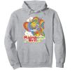 Rainbow Brite Wisp Sliding Down Rainbows Portrait Pullover Hoodie(Heather Grey)
