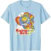 Rainbow Brite Wisp Sliding Down Rainbows Portrait T-Shirt(Baby Blue)
