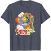 Rainbow Brite Wisp Sliding Down Rainbows Portrait T-Shirt(Heather Blue)
