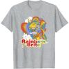 Rainbow Brite Wisp Sliding Down Rainbows Portrait T-Shirt(Heather Grey)