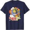 Rainbow Brite Wisp Sliding Down Rainbows Portrait T-Shirt(Navy Blue)