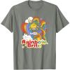 Rainbow Brite Wisp Sliding Down Rainbows Portrait T-Shirt(Olive Heather)