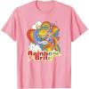 Rainbow Brite Wisp Sliding Down Rainbows Portrait T-Shirt(Pink)