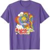 Rainbow Brite Wisp Sliding Down Rainbows Portrait T-Shirt(Purple Heather)