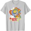 Rainbow Brite Wisp Sliding Down Rainbows Portrait T-Shirt(Silver Grey)