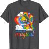 Rainbow Brite Woke Up Magical Vintage Rainbow Slide T-Shirt(Dark Heather Grey)