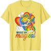 Rainbow Brite Woke Up Magical Vintage Rainbow Slide T-Shirt(Lemon Yellow)