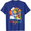 Rainbow Brite Woke Up Magical Vintage Rainbow Slide T-Shirt(Royal Blue)