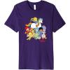 Rainbow Brite & Friends Vintage Color Kids And Sprites Group Premium T-Shirt(Purple)