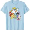 Rainbow Brite & Friends Vintage Color Kids And Sprites Group T-Shirt(Baby Blue)