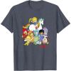 Rainbow Brite & Friends Vintage Color Kids And Sprites Group T-Shirt(Heather Blue)