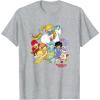 Rainbow Brite & Friends Vintage Color Kids And Sprites Group T-Shirt(Heather Grey)