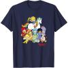 Rainbow Brite & Friends Vintage Color Kids And Sprites Group T-Shirt(Navy Blue)