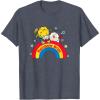 Rainbow Brite & Sprite Vintage Rainbow And Stars Portrait T-Shirt(Heather Blue)