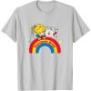 Rainbow Brite & Sprite Vintage Rainbow And Stars Portrait T-Shirt(Silver Grey)
