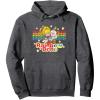 Rainbow Brite & Sprite Vintage Star Stripes Distressed Logo Pullover Hoodie(Dark Heather Grey)