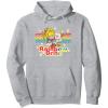Rainbow Brite & Sprite Vintage Star Stripes Distressed Logo Pullover Hoodie(Heather Grey)