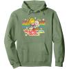 Rainbow Brite & Sprite Vintage Star Stripes Distressed Logo Pullover Hoodie(Sage Green)