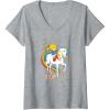 Rainbow Brite & Starlite Best Friends Vintage Sparkle Duo V-Neck T-Shirt(Heather Grey)